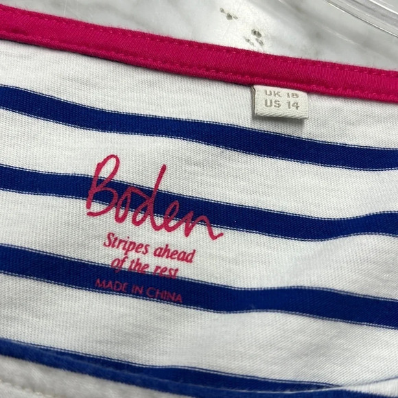Boden Cotton Stripe Long Sleeve Top Size US14 - Picture 6 of 8